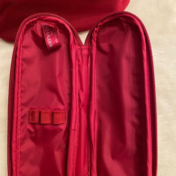 Red Bucket Tote with Matching Case for Lip Liners and Eyeliners - Picture 9 of 9